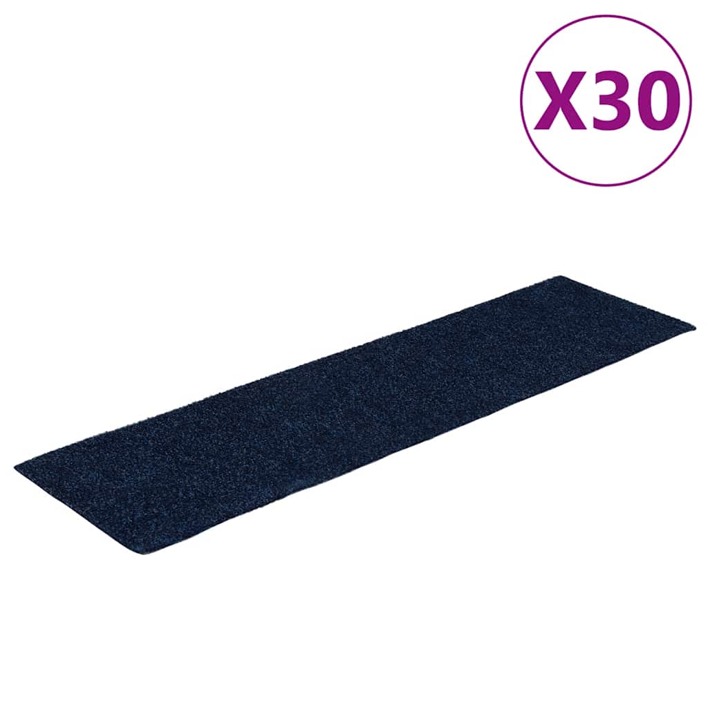 vidaXL Stufenmatten Selbstklebend 30 Stk. 76x20 cm Marineblau Rechteckig