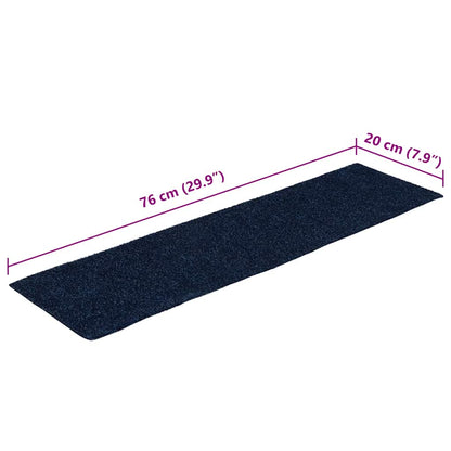 vidaXL Stufenmatten Selbstklebend 30 Stk. 76x20 cm Marineblau Rechteckig