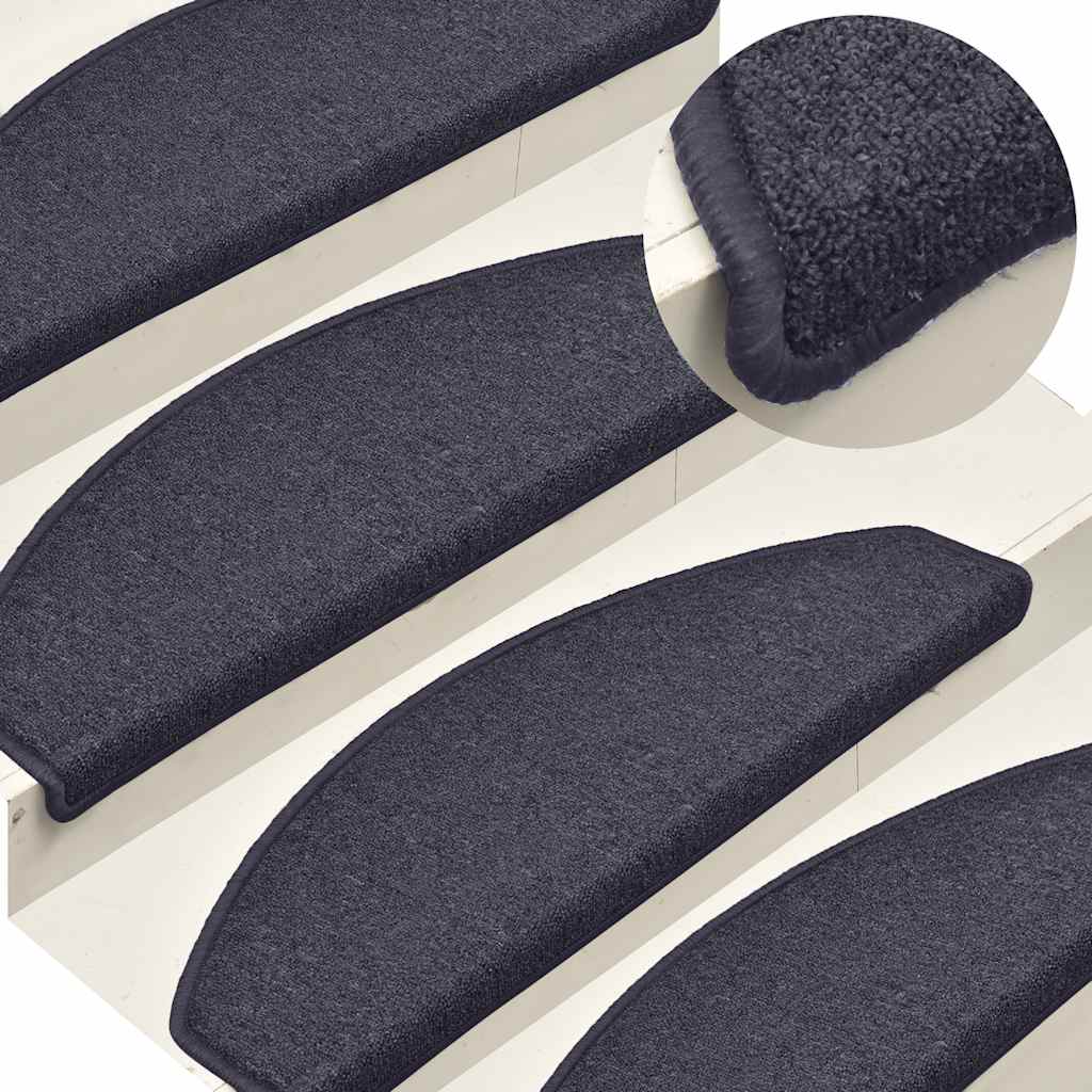 Stufenmatten 30 Stk. 65 x 24 x 4 cm Dunkelgrau und Blau Halbrund Groß