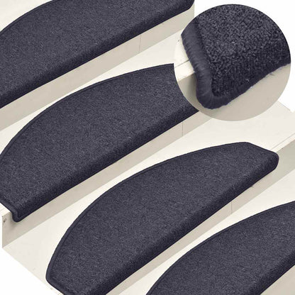 Stufenmatten 30 Stk. 65 x 24 x 4 cm Dunkelgrau und Blau Halbrund Groß