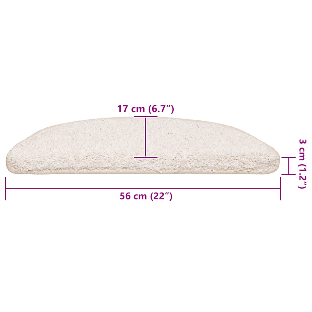 Stufenmatten 30 Stk. 56x17x3 cm Weiß Halbrund