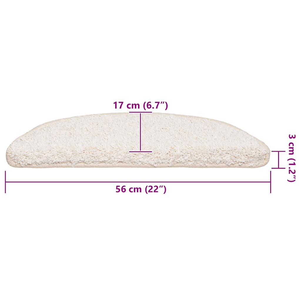 Stufenmatten 20 Stk. 56x17x3 cm Weiß Halbrund