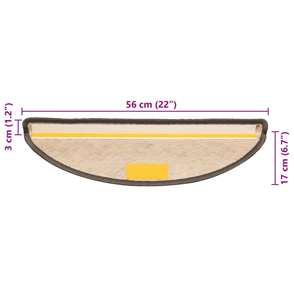 Stufenmatten Selbstklebend Sisal-Optik 30 Stk. 56x17x3 cm Grau-Beige