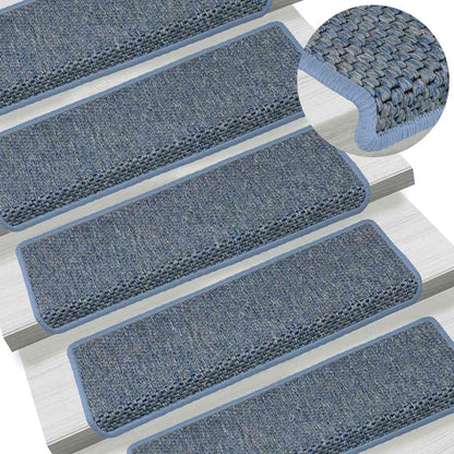 Stufenmatten Selbstklebend Sisal-Optik 30Stk. 65x21x4cm Blau