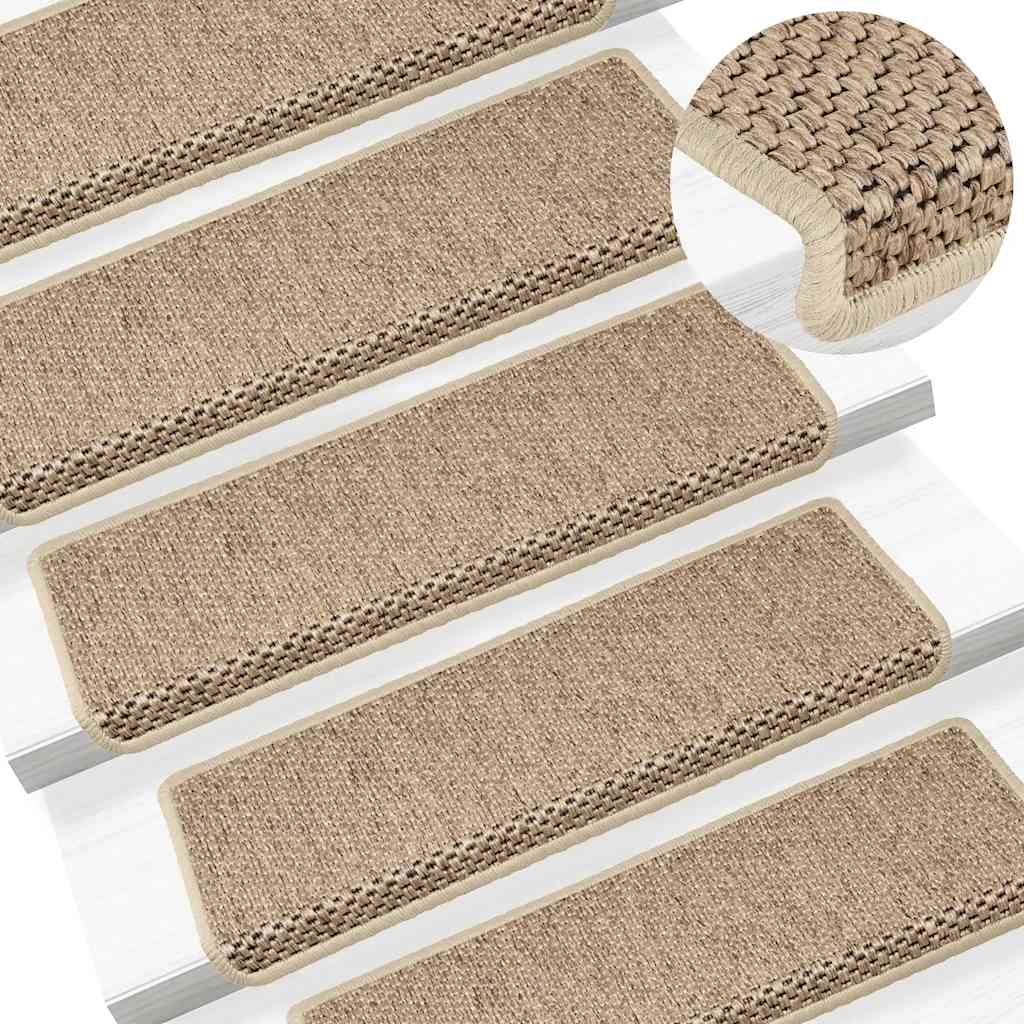 Stufenmatten Selbstklebend Sisal-Optik 30Stk. 65x21x4cm Sand
