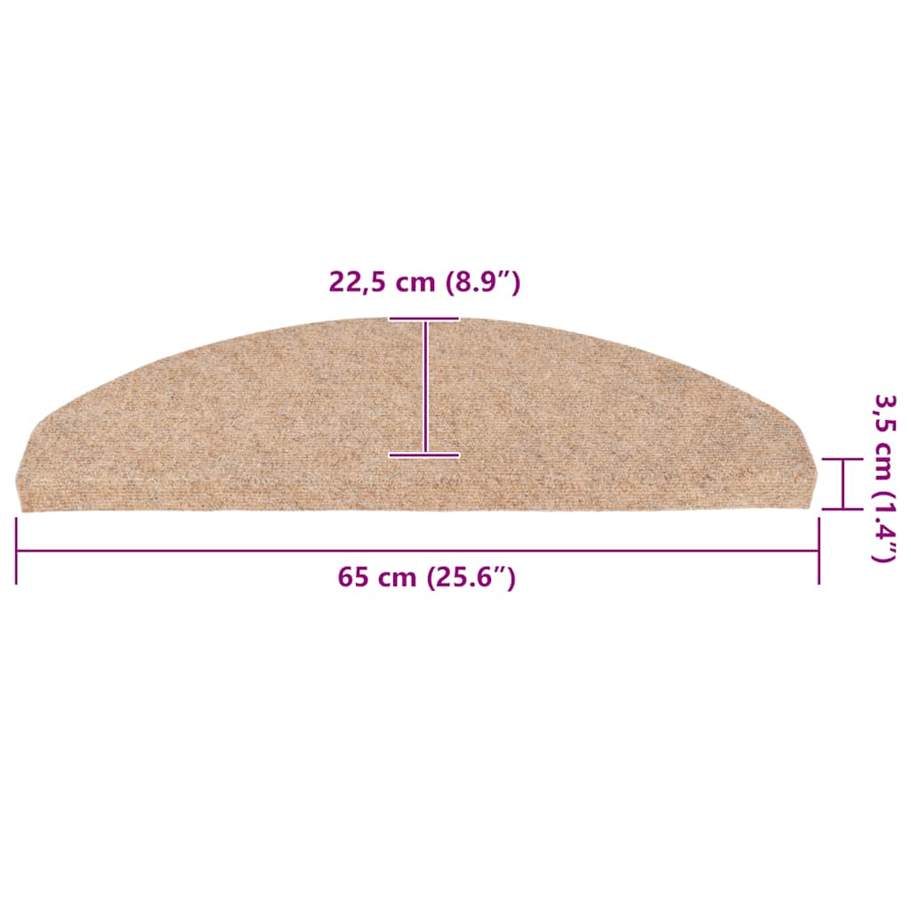 Stufenmatten Selbstklebend 30 Stk. Beige 65x22,5x3,5 cm