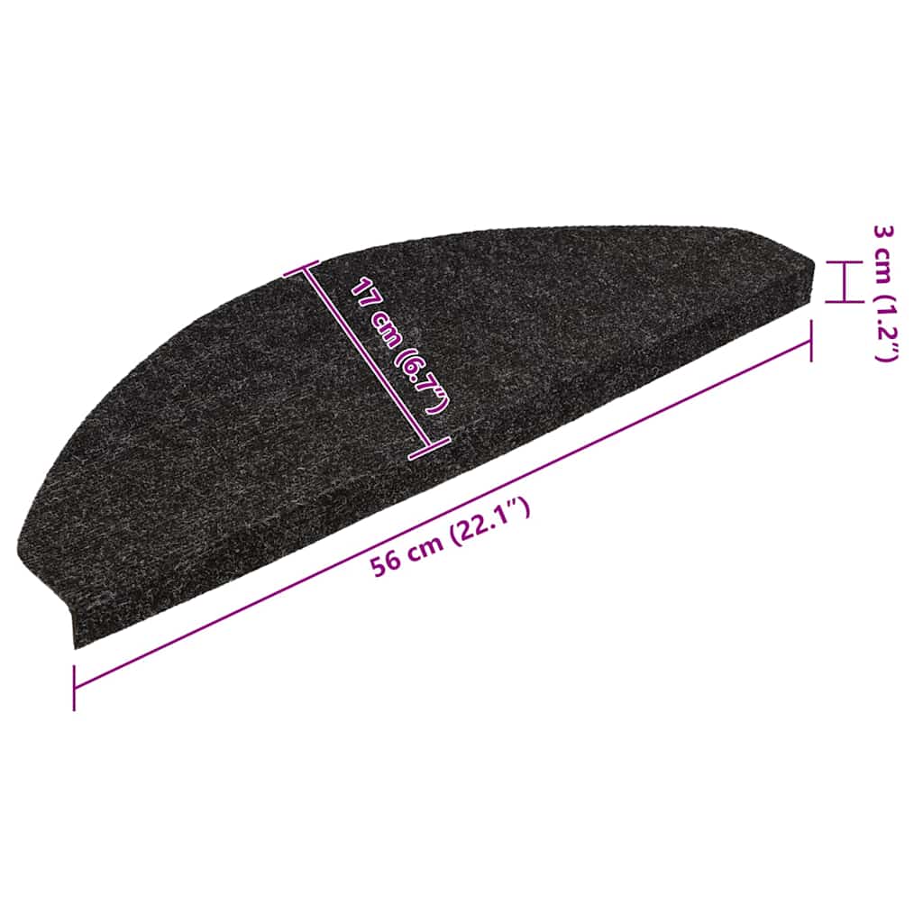 Stufenmatten Selbstklebend 20 Stk. Schwarz 56x17x3 cm