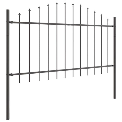 vidaXL Gartenzaun 2 pcs Grau 170 x 140 cm Pulverbeschichteter Stahl