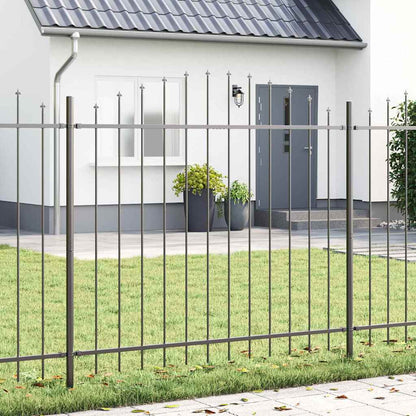 vidaXL Gartenzaun 2 pcs Grau 170 x 190 cm Pulverbeschichteter Stahl