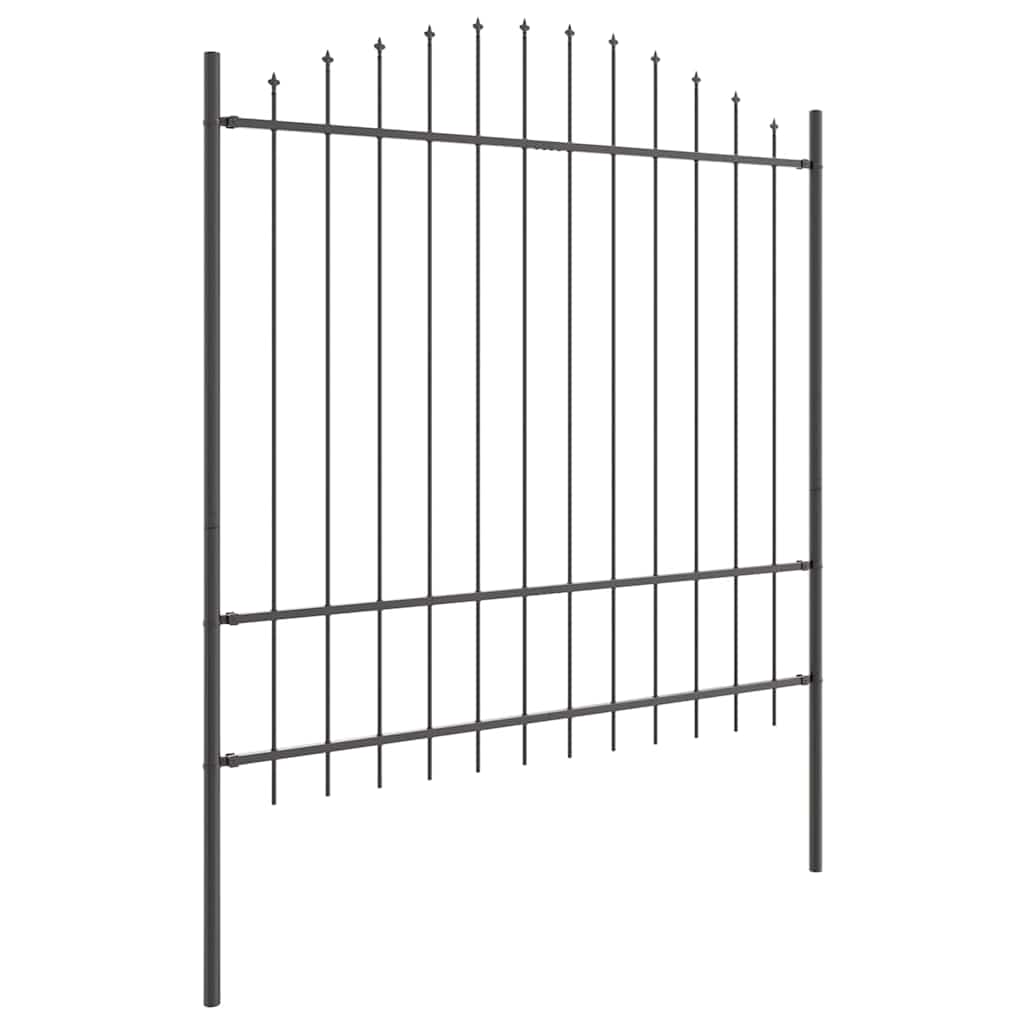 vidaXL Gartenzaun 2 pcs Grau 170 x 215 cm Pulverbeschichteter Stahl