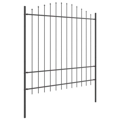 vidaXL Gartenzaun 2 pcs Grau 170 x 215 cm Pulverbeschichteter Stahl