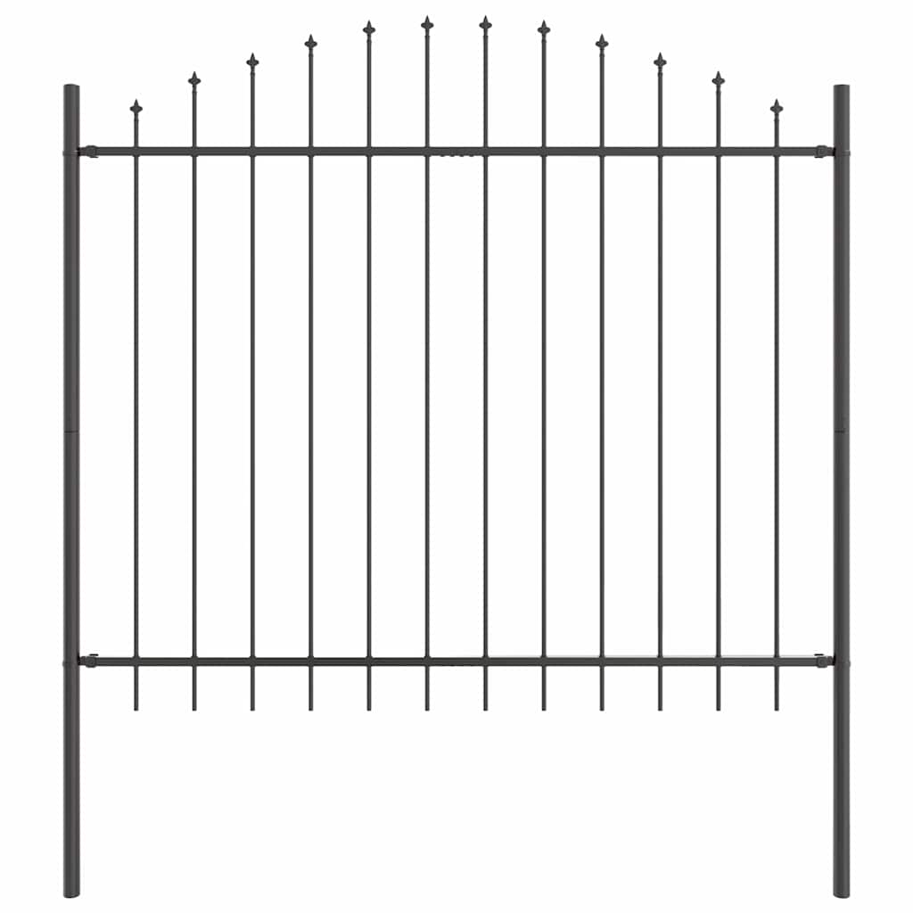 vidaXL Gartenzaun 3 pcs Grau 170 x 165 cm Pulverbeschichteter Stahl