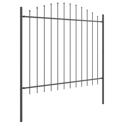 vidaXL Gartenzaun 3 pcs Grau 170 x 190 cm Pulverbeschichteter Stahl
