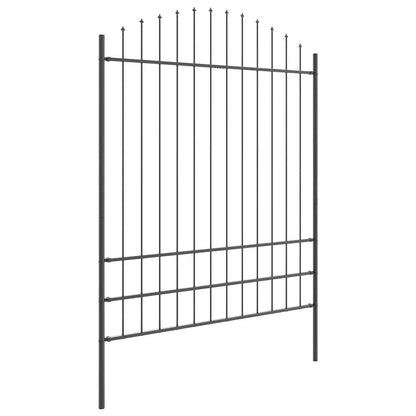 vidaXL Gartenzaun 3 pcs Grau 170 x 225 cm Pulverbeschichteter Stahl