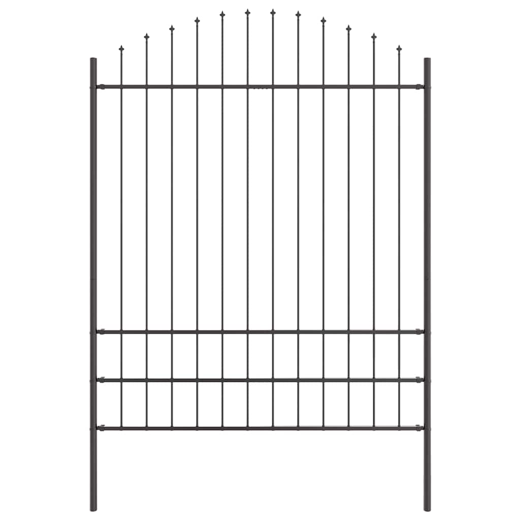vidaXL Gartenzaun 3 pcs Grau 170 x 225 cm Pulverbeschichteter Stahl