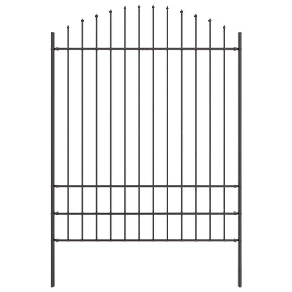 vidaXL Gartenzaun 3 pcs Grau 170 x 225 cm Pulverbeschichteter Stahl