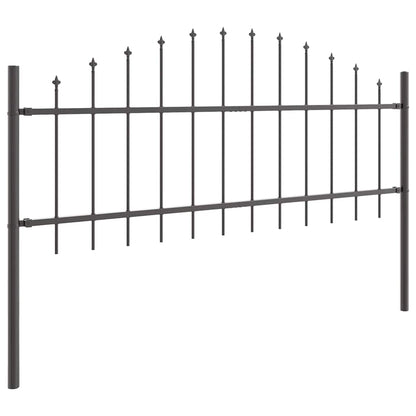vidaXL Gartenzaun 4 pcs Grau 170 x 140 cm Pulverbeschichteter Stahl