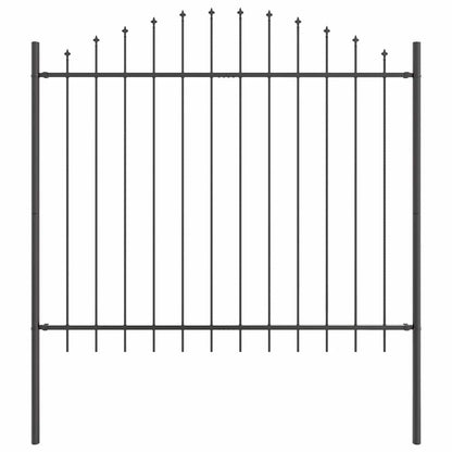 Gartenzaun 4 pcs Grau 170 x 190 cm Pulverbeschichteter Stahl
