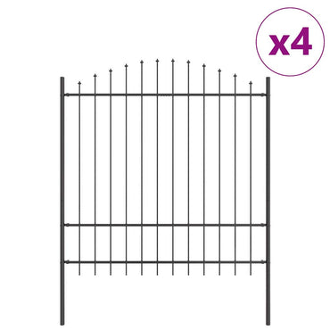 vidaXL Gartenzaun 4 pcs Grau 170 x 215 cm Pulverbeschichteter Stahl