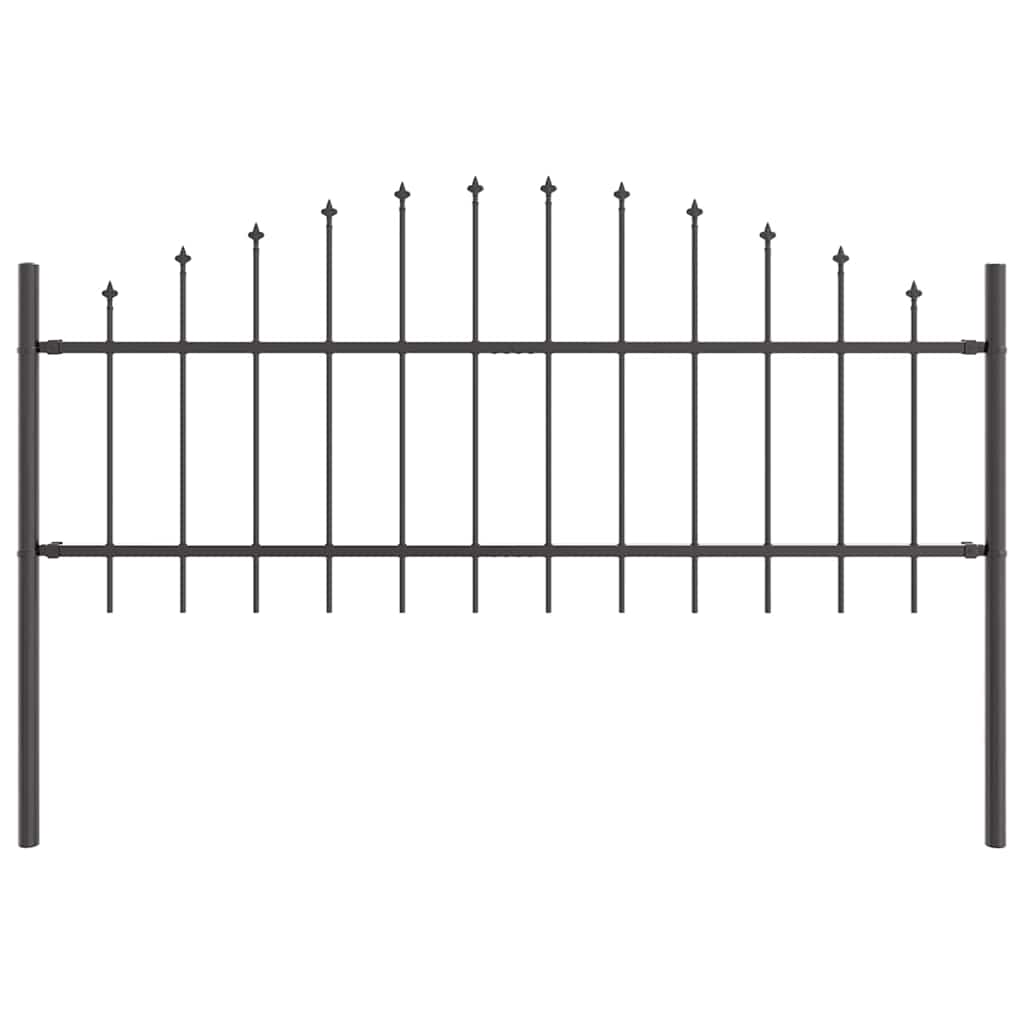 vidaXL Clôture de jardin 5 pcs Gris 170 x 140 cm Acier poudré