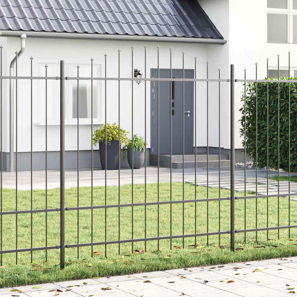 vidaXL Clôture de jardin 5 pcs Gris 170 x 215 cm Acier thermolaqué