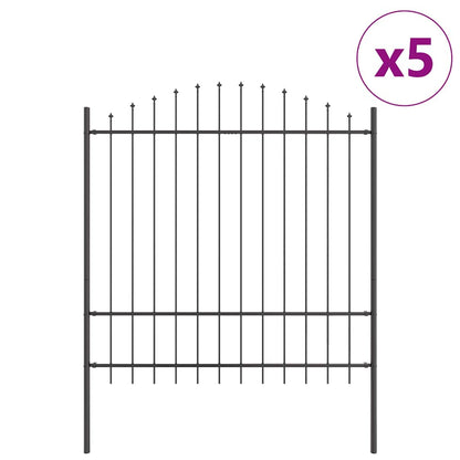vidaXL Clôture de jardin 5 pcs Gris 170 x 215 cm Acier thermolaqué