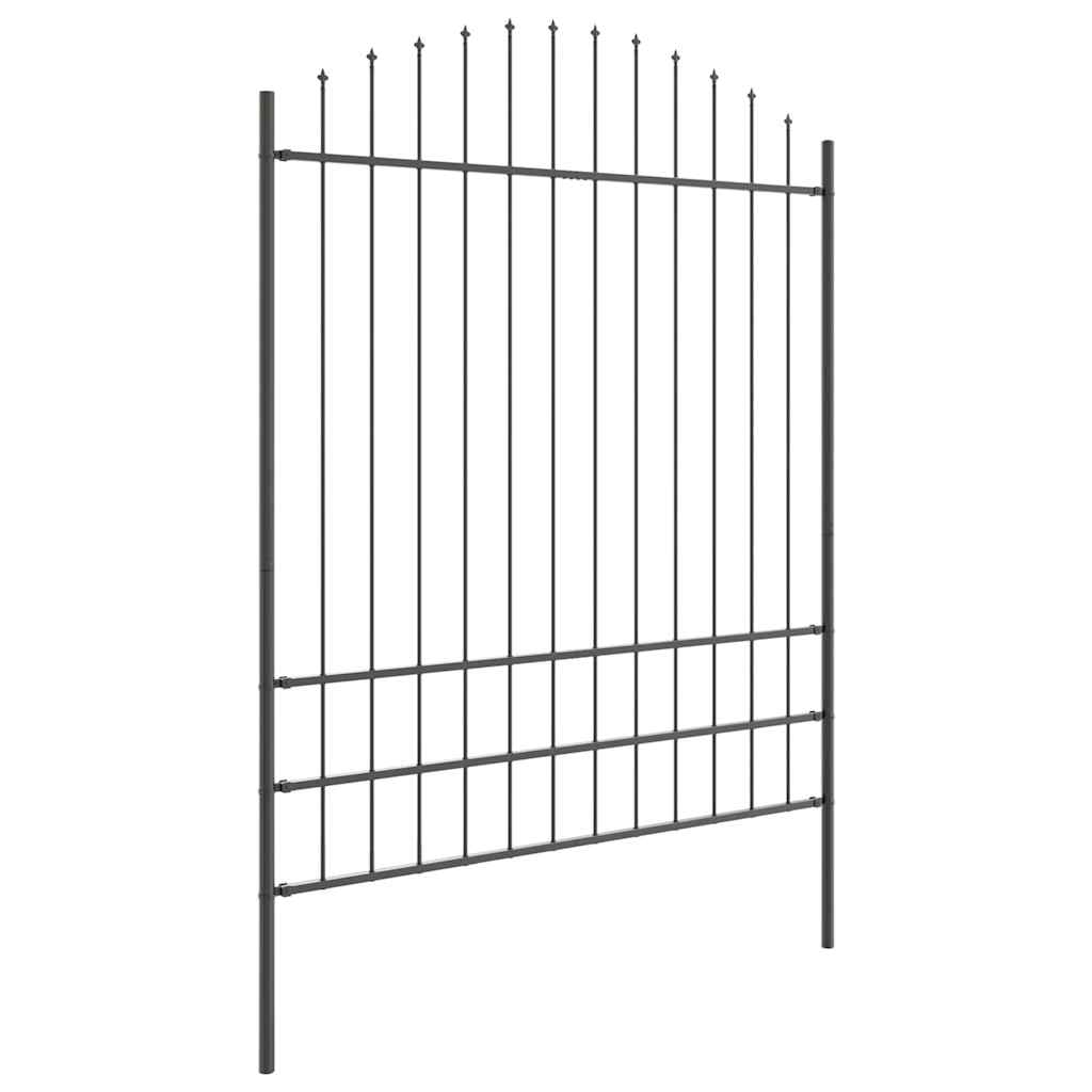 Gartenzaun 5 pcs Grau 170 x 225 cm Pulverbeschichteter Stahl