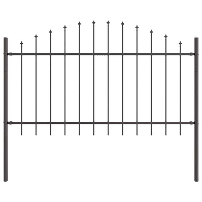 vidaXL Clôture de jardin 6 pcs Gris 170 x 140 cm Acier poudré