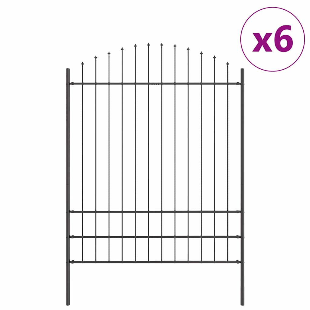 vidaXL Gartenzaun 6 pcs Grau 170 x 225 cm Pulverbeschichteter Stahl