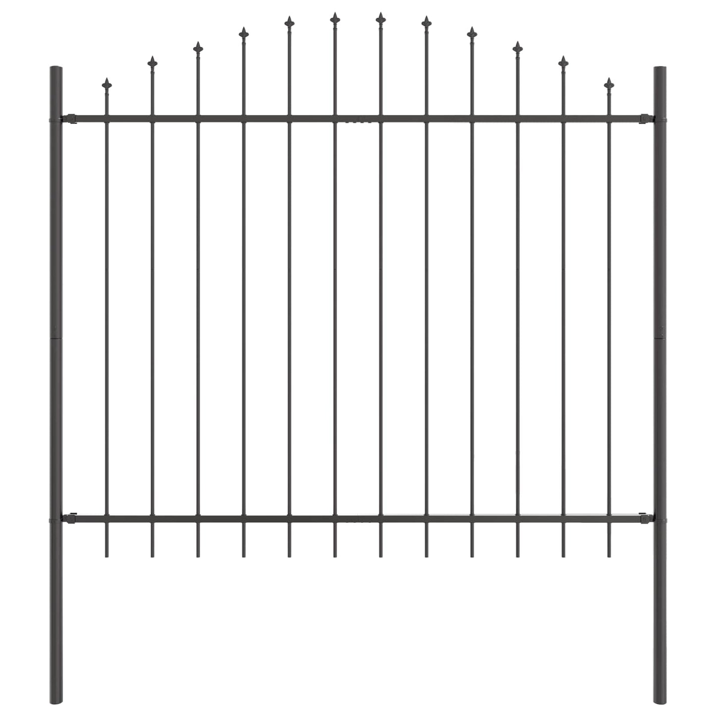 vidaXL Gartenzaun 7 pcs Grau 170 x 190 cm Pulverbeschichteter Stahl