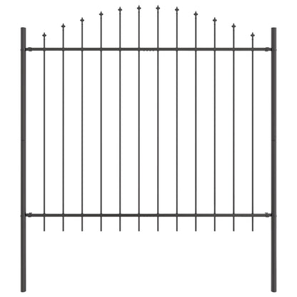 vidaXL Gartenzaun 7 pcs Grau 170 x 190 cm Pulverbeschichteter Stahl