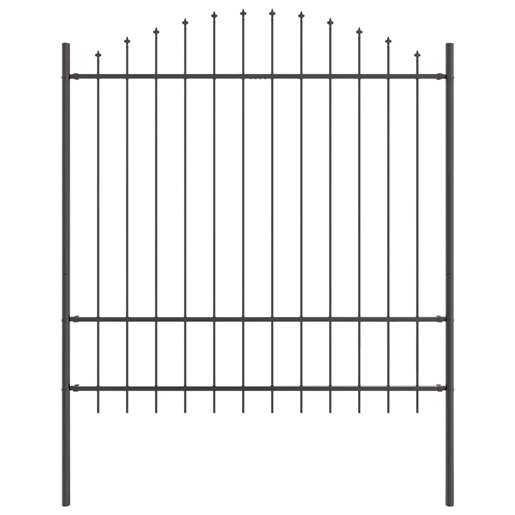 Gartenzaun 7 pcs Grau 170 x 215 cm Pulverbeschichteter Stahl