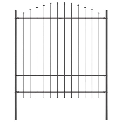 Gartenzaun 7 pcs Grau 170 x 215 cm Pulverbeschichteter Stahl
