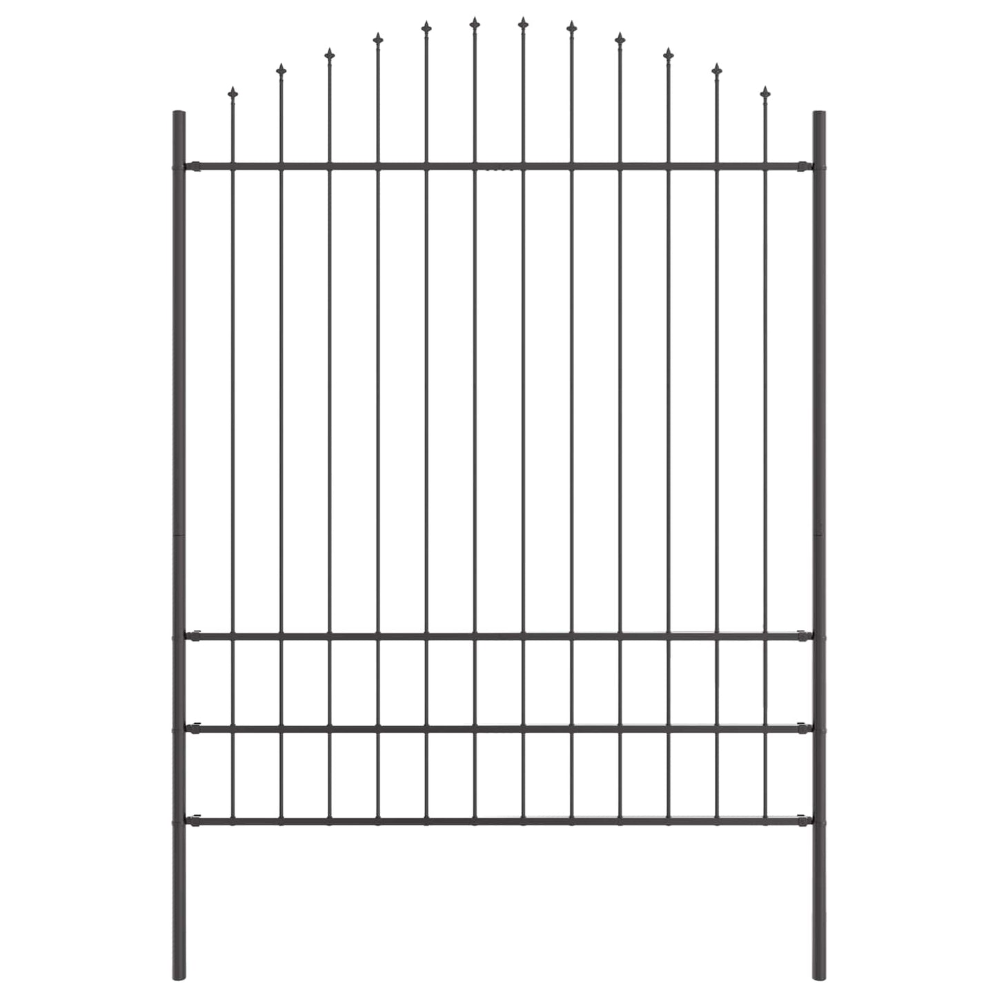 vidaXL Gartenzaun 7 pcs Grau 170 x 225 cm Pulverbeschichteter Stahl