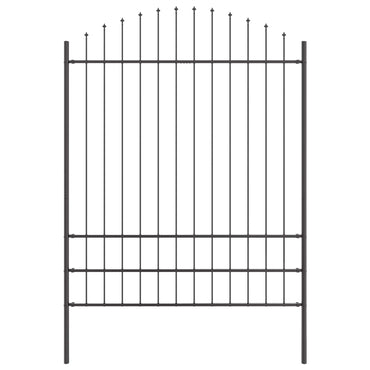 vidaXL Gartenzaun 7 pcs Grau 170 x 225 cm Pulverbeschichteter Stahl