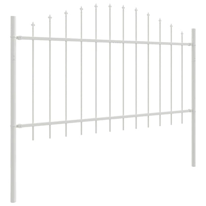 vidaXL Gartenzaun 2 pcs Weiß 170 x 140 cm Pulverbeschichteter Stahl
