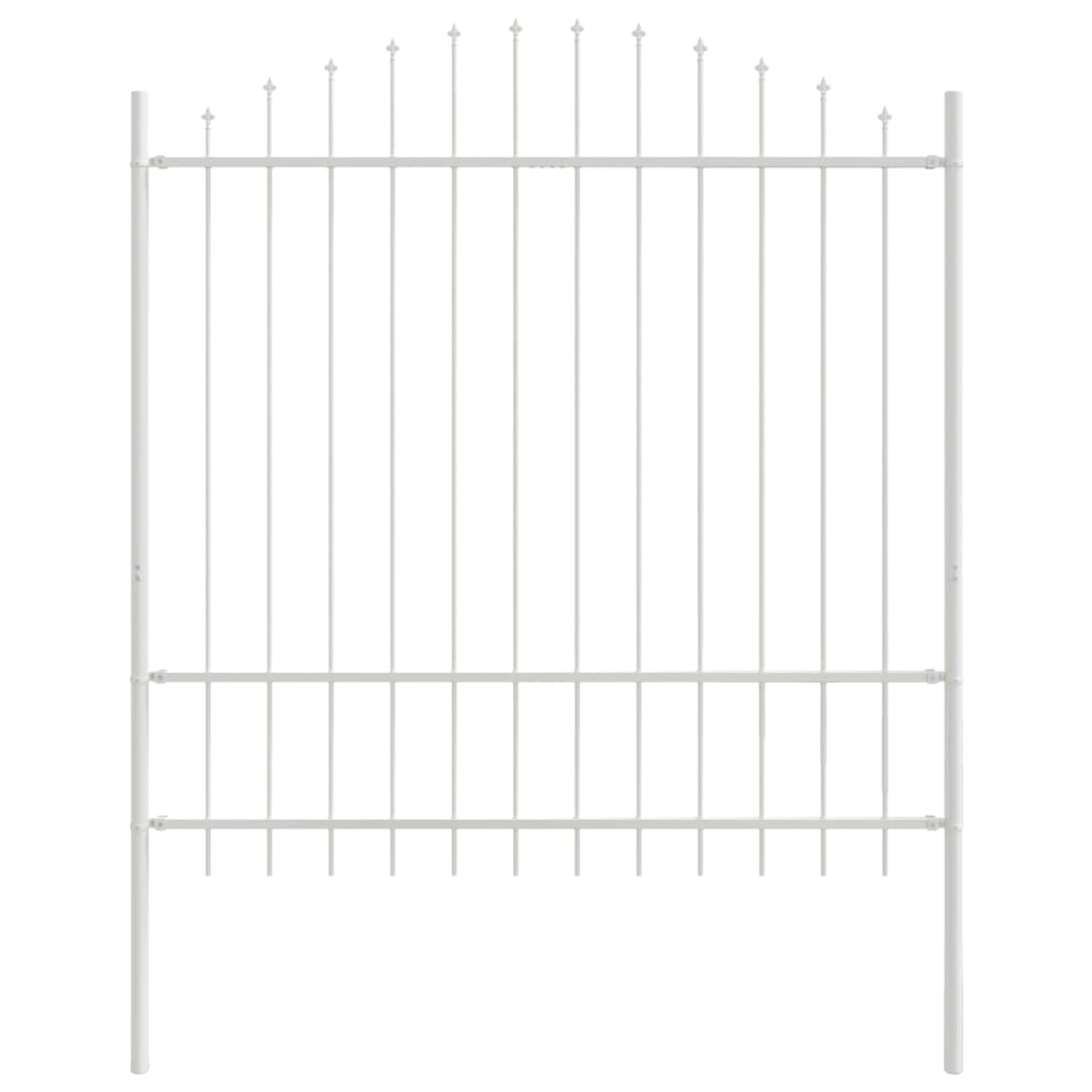 Gartenzaun 2 pcs Weiß 170 x 215 cm Pulverbeschichteter Stahl