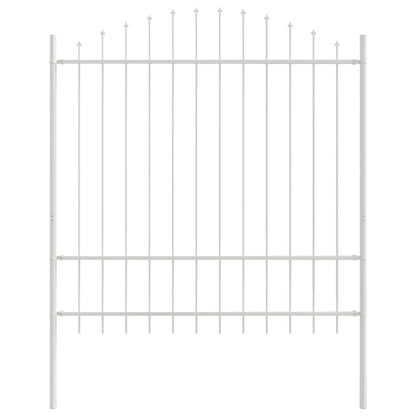 Gartenzaun 2 pcs Weiß 170 x 215 cm Pulverbeschichteter Stahl