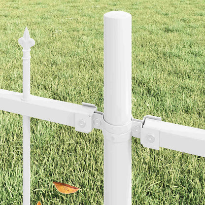 vidaXL Gartenzaun 2 pcs Weiß 170 x 225 cm Pulverbeschichteter Stahl