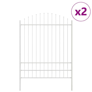 vidaXL Gartenzaun 2 pcs Weiß 170 x 225 cm Pulverbeschichteter Stahl