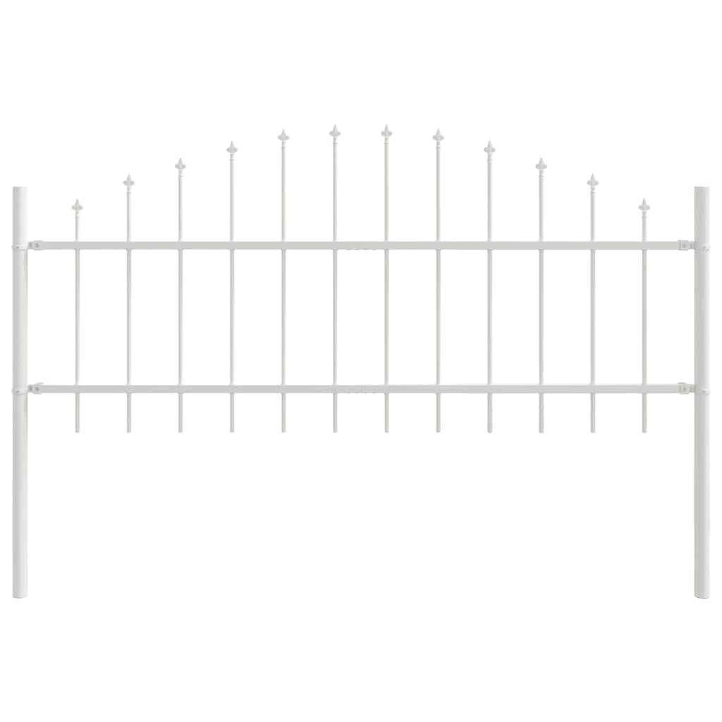 Gartenzaun 3 pcs Weiß 170 x 140 cm Pulverbeschichteter Stahl