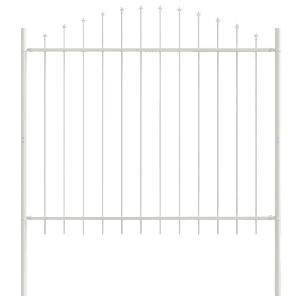 Gartenzaun 3 pcs Weiß 170 x 165 cm Pulverbeschichteter Stahl