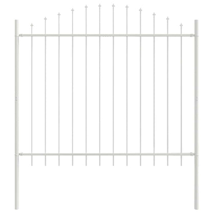 Gartenzaun 3 pcs Weiß 170 x 165 cm Pulverbeschichteter Stahl