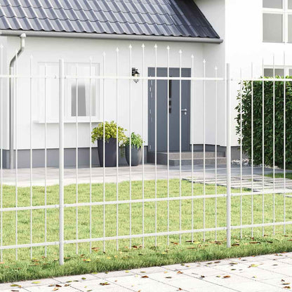 vidaXL Gartenzaun 3 pcs Weiß 170 x 215 cm Pulverbeschichteter Stahl