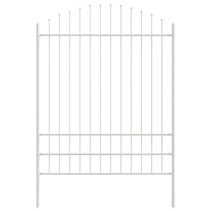 Gartenzaun 3 pcs Weiß 170 x 225 cm Pulverbeschichteter Stahl