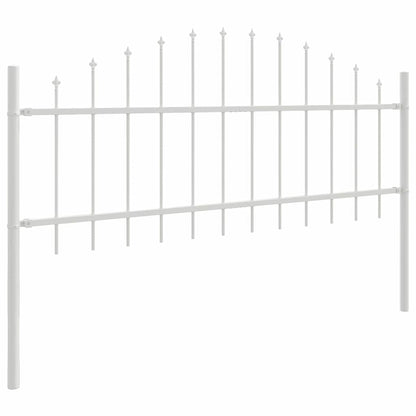 vidaXL Gartenzaun 4 pcs Weiß 170 x 140 cm Pulverbeschichteter Stahl