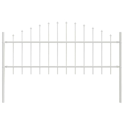 vidaXL Gartenzaun 4 pcs Weiß 170 x 140 cm Pulverbeschichteter Stahl