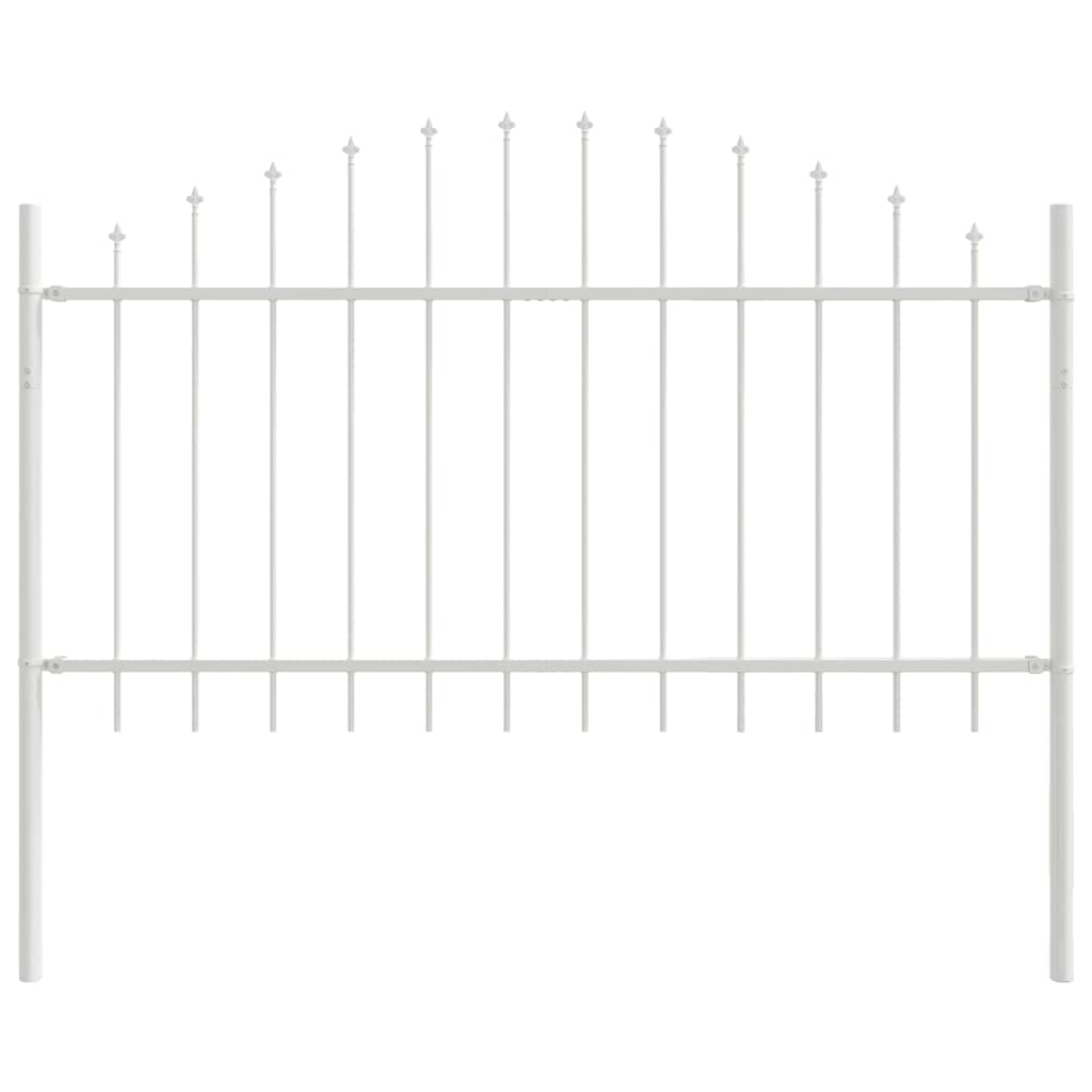 Gartenzaun 4 pcs Weiß 170 x 140 cm Pulverbeschichteter Stahl