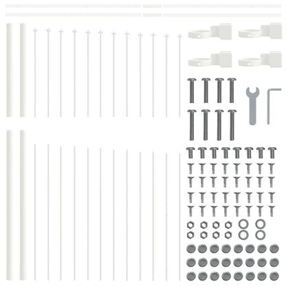 Gartenzaun 4 pcs Weiß 170 x 190 cm Pulverbeschichteter Stahl