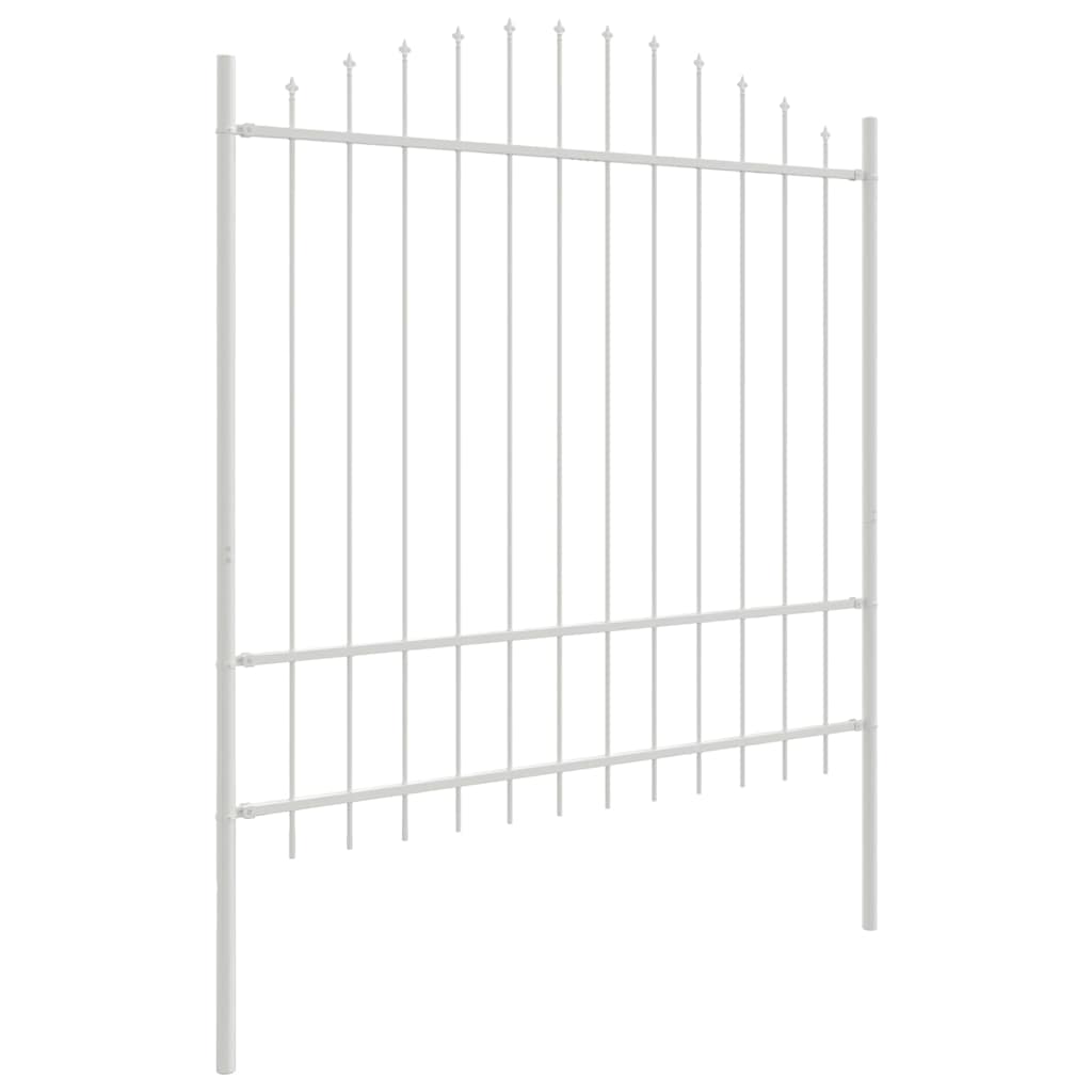 vidaXL Gartenzaun 4 pcs Weiß 170 x 215 cm Pulverbeschichteter Stahl